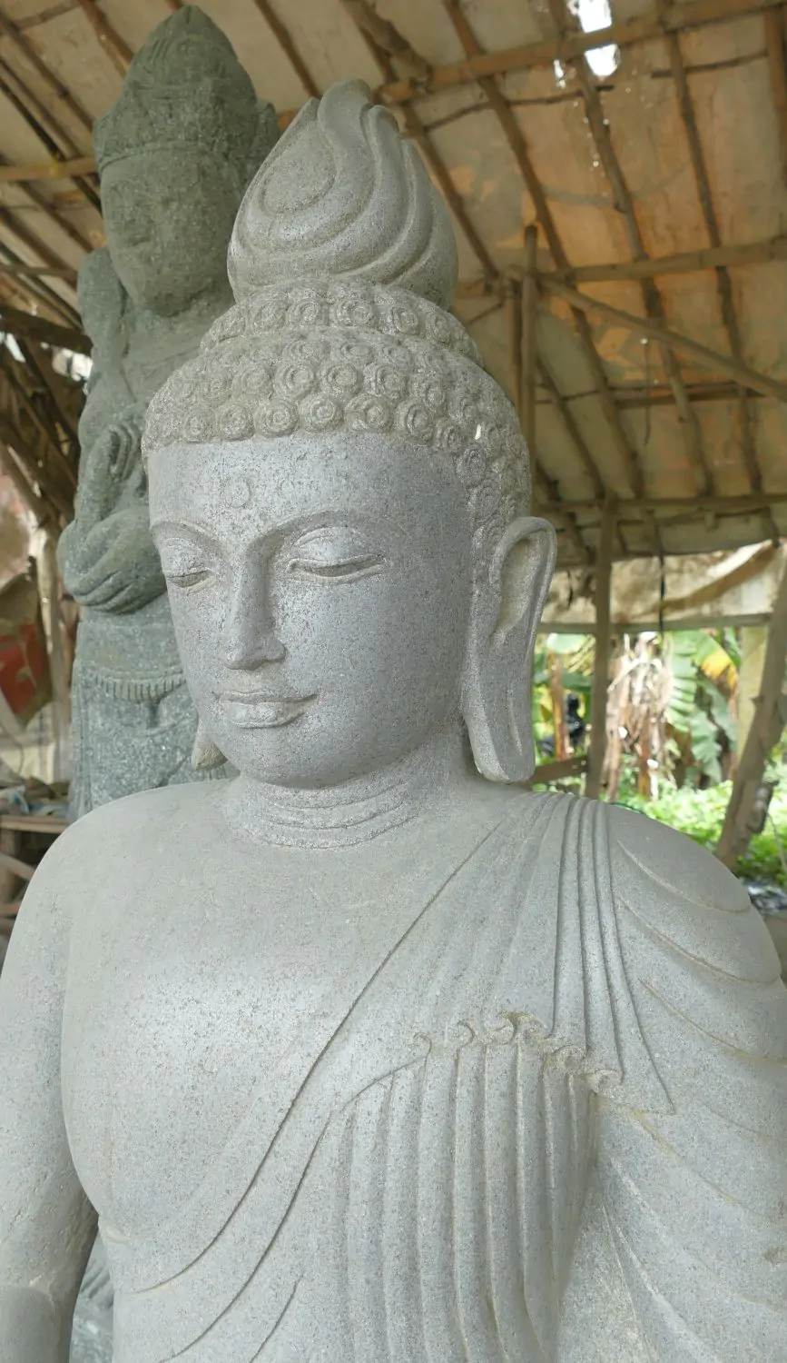  Product image 6 of the product “Seated Buddha made of Riverstone in Dhyana Position - gesture of meditation, H. 138 cm ”